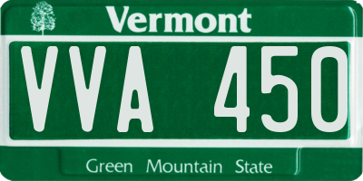 VT license plate VVA450