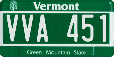 VT license plate VVA451