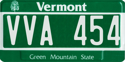 VT license plate VVA454