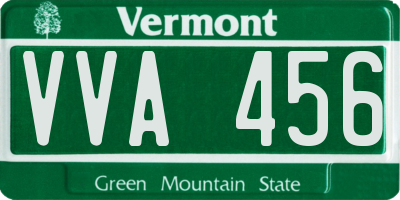 VT license plate VVA456