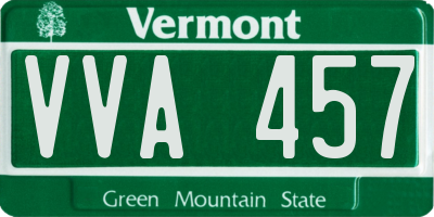 VT license plate VVA457