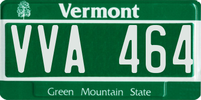VT license plate VVA464