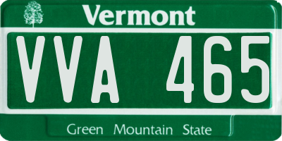 VT license plate VVA465