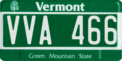 VT license plate VVA466