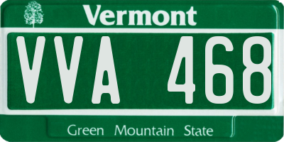 VT license plate VVA468