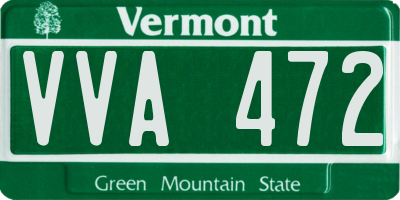 VT license plate VVA472