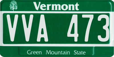 VT license plate VVA473