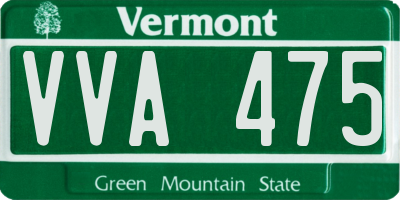 VT license plate VVA475