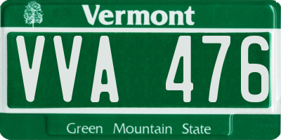 VT license plate VVA476