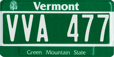 VT license plate VVA477