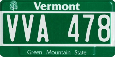 VT license plate VVA478
