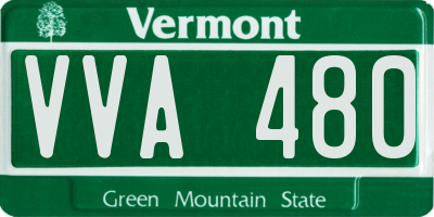 VT license plate VVA480