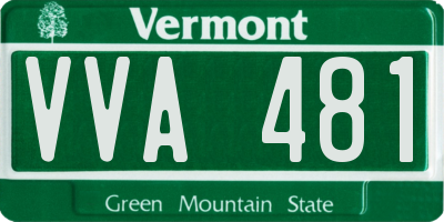 VT license plate VVA481