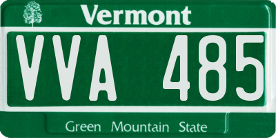 VT license plate VVA485