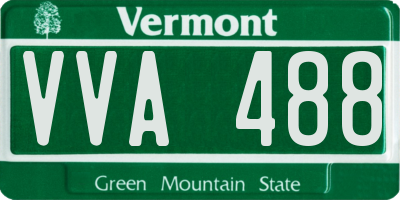 VT license plate VVA488