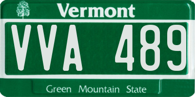 VT license plate VVA489