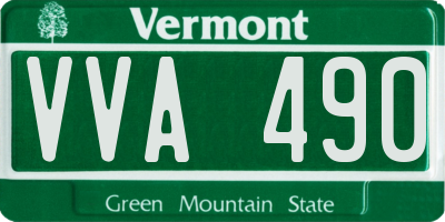 VT license plate VVA490