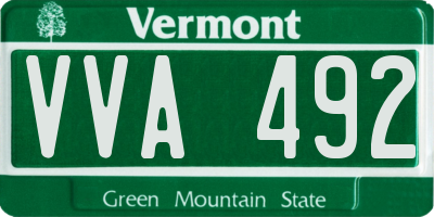 VT license plate VVA492
