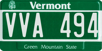 VT license plate VVA494