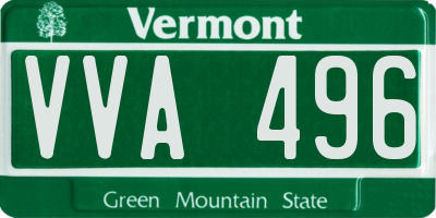 VT license plate VVA496