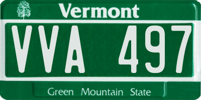 VT license plate VVA497