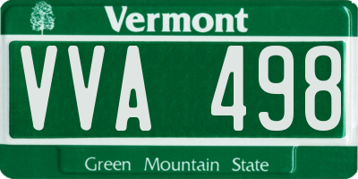 VT license plate VVA498