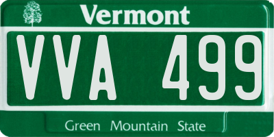 VT license plate VVA499