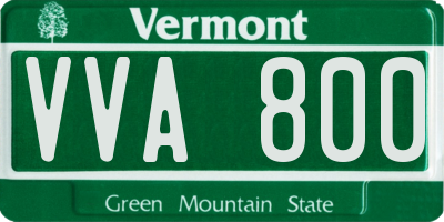 VT license plate VVA800