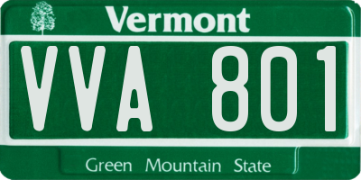 VT license plate VVA801