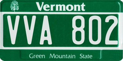 VT license plate VVA802