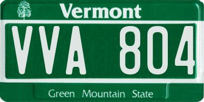 VT license plate VVA804
