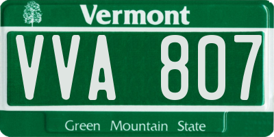 VT license plate VVA807
