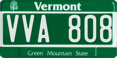 VT license plate VVA808