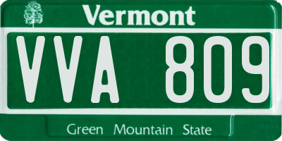 VT license plate VVA809