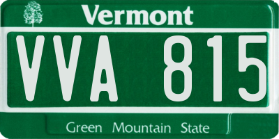 VT license plate VVA815