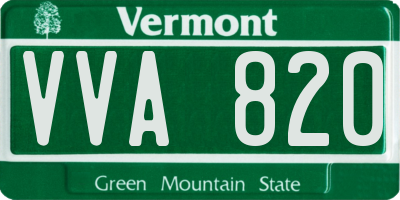 VT license plate VVA820