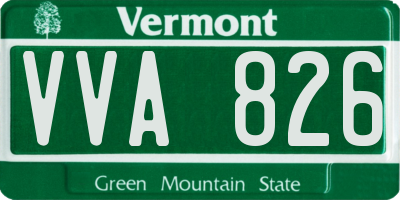 VT license plate VVA826
