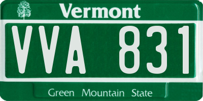 VT license plate VVA831