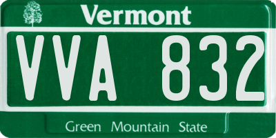 VT license plate VVA832