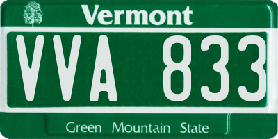 VT license plate VVA833