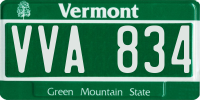 VT license plate VVA834