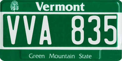 VT license plate VVA835