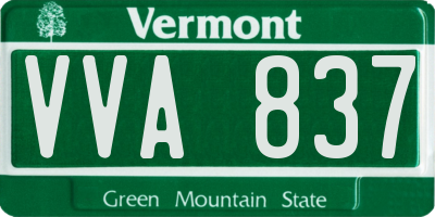 VT license plate VVA837
