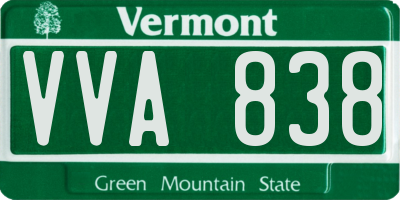 VT license plate VVA838