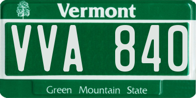 VT license plate VVA840