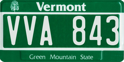 VT license plate VVA843