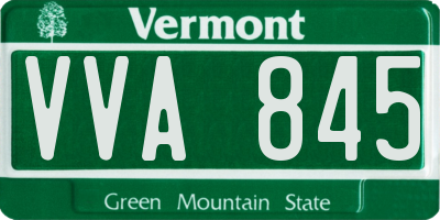 VT license plate VVA845