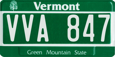 VT license plate VVA847