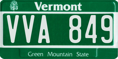VT license plate VVA849