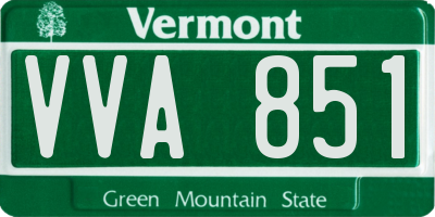 VT license plate VVA851
